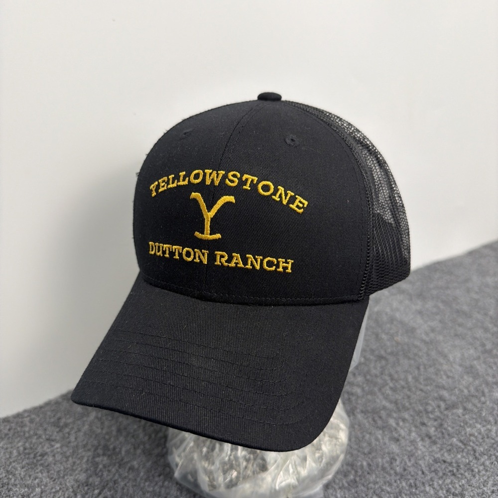 Yellowstone Dutton Ranch Black Trucker Hat Cap Adjustable Snap Back